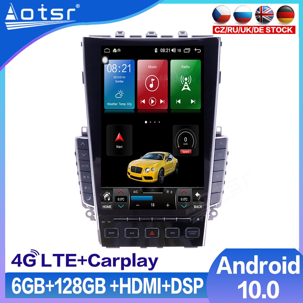 6GB+128GB Tesla Big Screen For Infiniti Q50 Q50L Q60S 2013 - 2019 Car GPS Navigation Audio Android Multimedia DVD Video Player-Aotsr official website