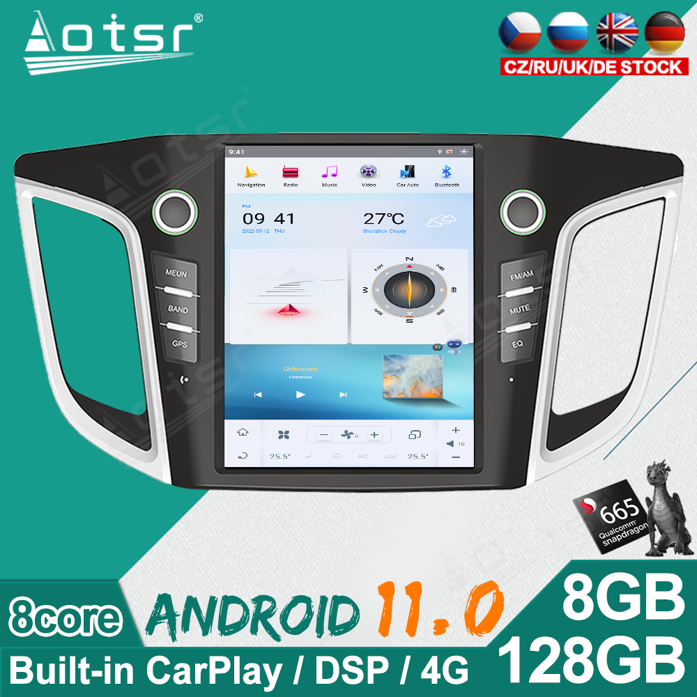 128G For Hyundai IX25 2014-2018 Car Stereo Multimedia Player Android GPS Navi Audio Radio Carplay PX6 Head Unit