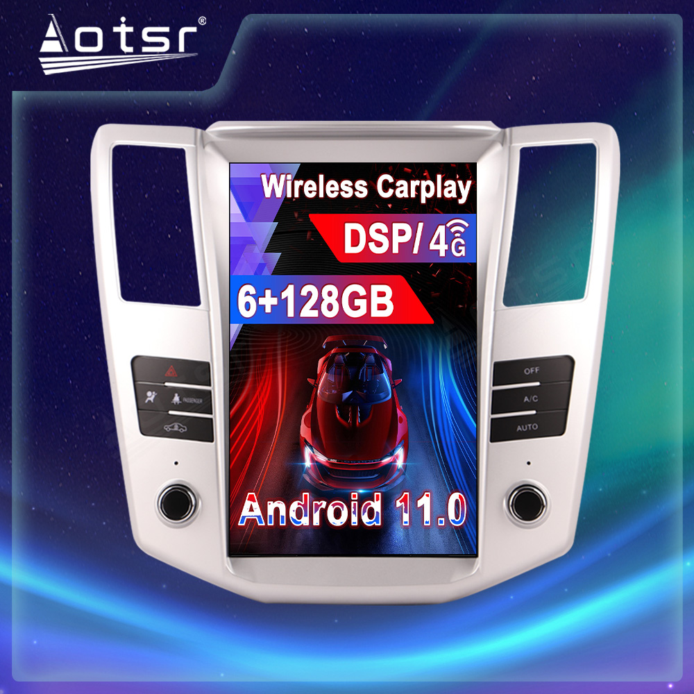 Android 11.0 multimedia player with GPS navigation stereo main unit DSP Carplay 6GB + 128GB suitable for 08-14 Lexus RX330-Aotsr official website