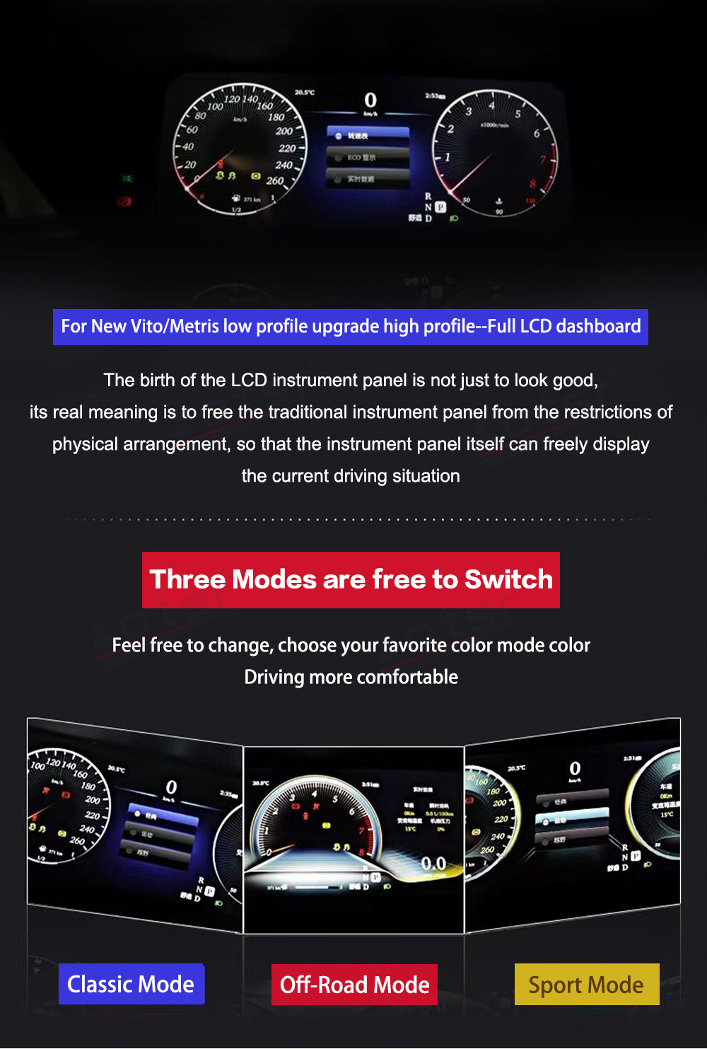 Car Screen Digital Cluster For Mercedes-Benz Vito LCD Dashboard Instrument Panel GPS Navigation Multimedia Player Head Unit-Aotsr official website