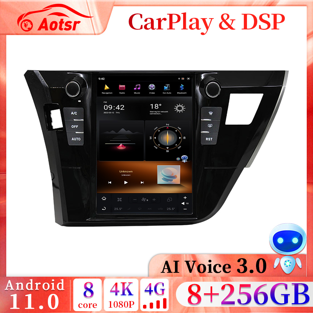256G Android 11 For Toyota Corolla 2014-2016 Tesla  Screen Car Radio GPS Navigation Multimedia Player Head Unit
