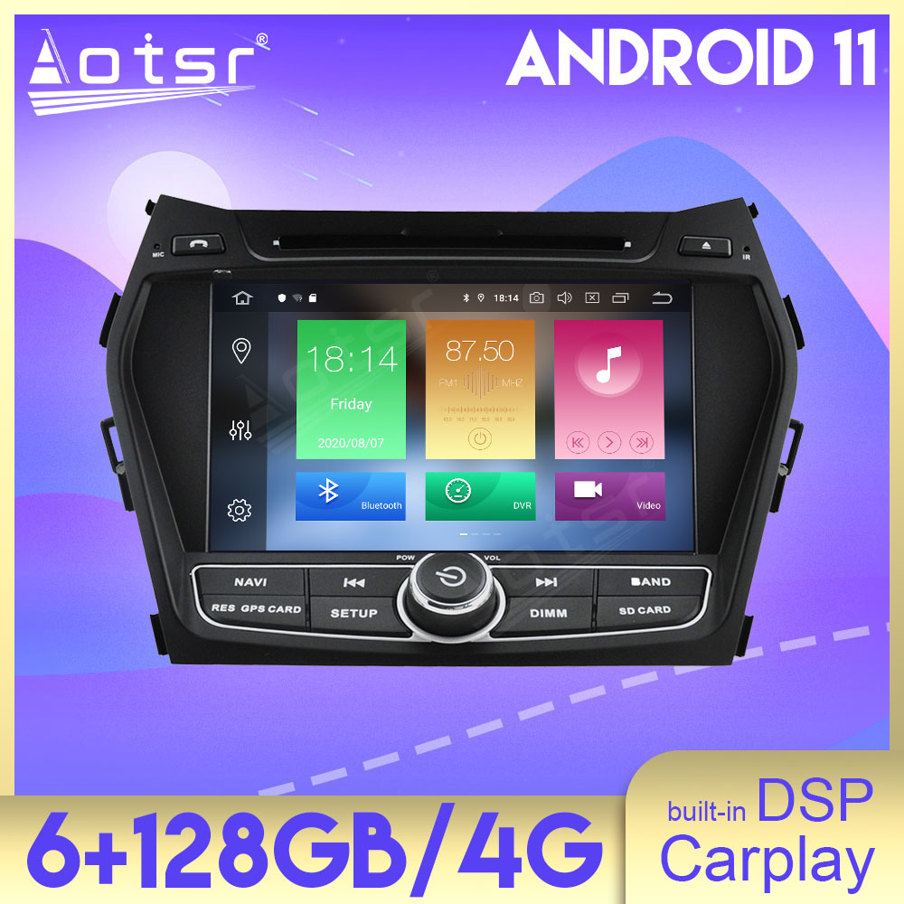 6+128G For Hyundai IX45 Sante Fe 2013 2014 2015 2016 - 2018 Car Stereo Multimedia Player Android Navi Radio Carplay Head Unit