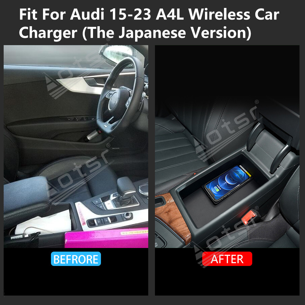 Wireless Car Charger For Audi A4L 2015-2023 Intelligent Infrared Fast Phone Holder Temperature Control Hidden Design