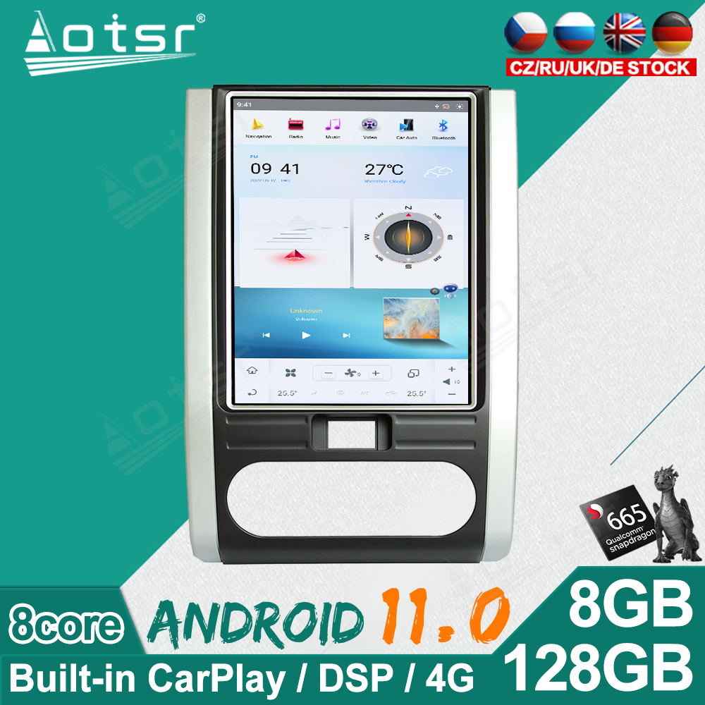 128G Car Radio For Nissan X-Trail 2007-2014 Car GPS Navigation Android 11.0 Tesla Vertical Screen DVD Multimedia Player Head Unit-Aotsr official website
