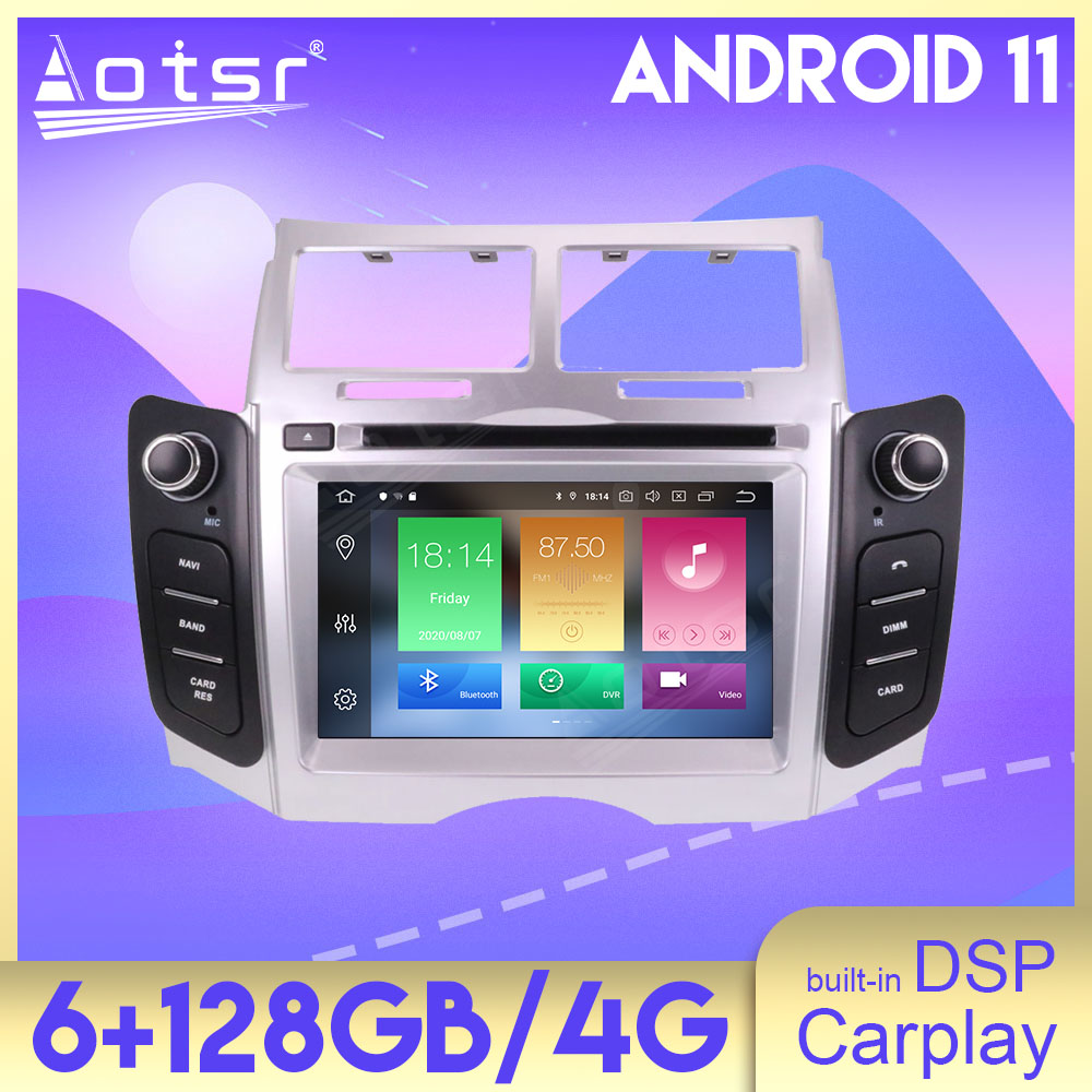 For Toyota Yaris 2005 - 2011 Car Radio Recorder Android Multimedia Player Car GPS Navigation HD Carplay Audio Stereo Screen Unit
