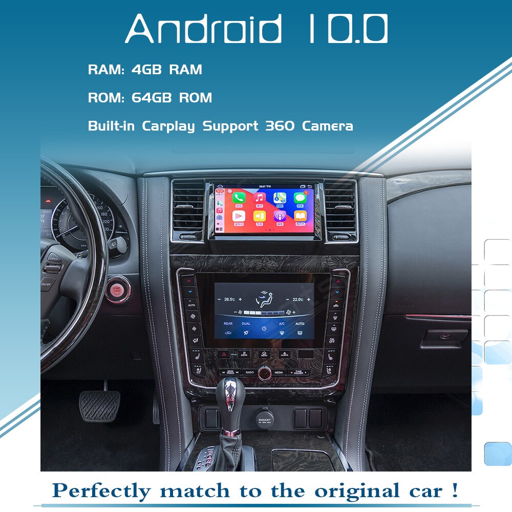 Car GPS Navigation Multimedia Player For Nissan Patrol Y62 Android Car Radio Tape Recorder 64GB Carplay Big Screen Stereo Unit-Aotsr official website