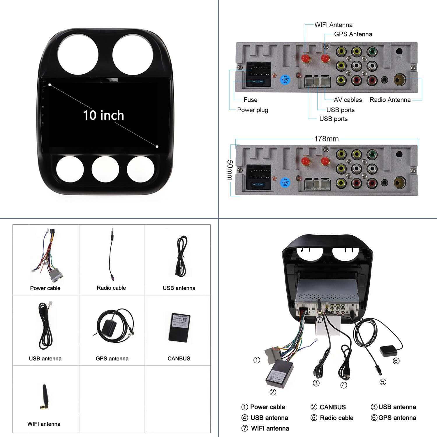 128G Android Radio For Jeep Compass 2010 - 2016 Car GPS Navigation Multimedia Screen Carplay Head Unit Recorder DVD Video Player-Aotsr official website