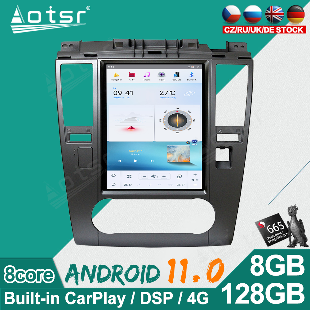 Android 11.0 multimedia player with GPS navigation stereo main unit DSP Carplay suitable For Nissan Tiida 2008-2011