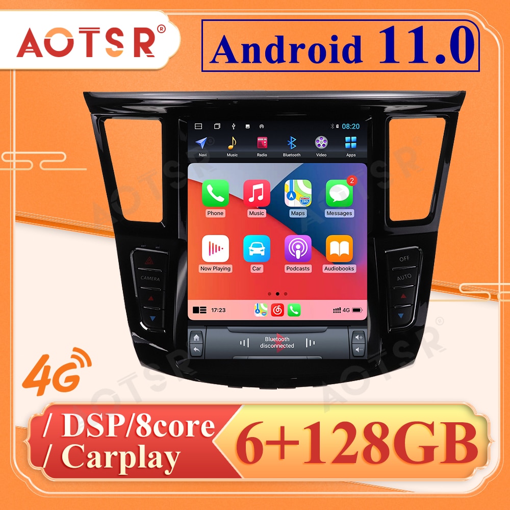 2 din Android car radio Tesla style for infiniti QX60 JX35 2014-2019 car stereo radio multimedia player GPS navigator head unit-Aotsr official website
