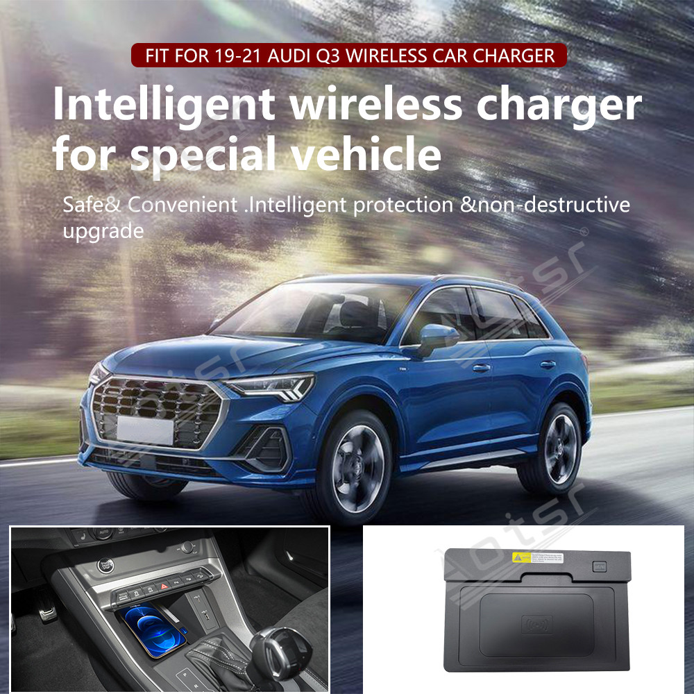 Wireless Car Charger For Audi Q3 2019-2021 Intelligent Infrared Fast Phone Holder Temperature Control Hidden Design