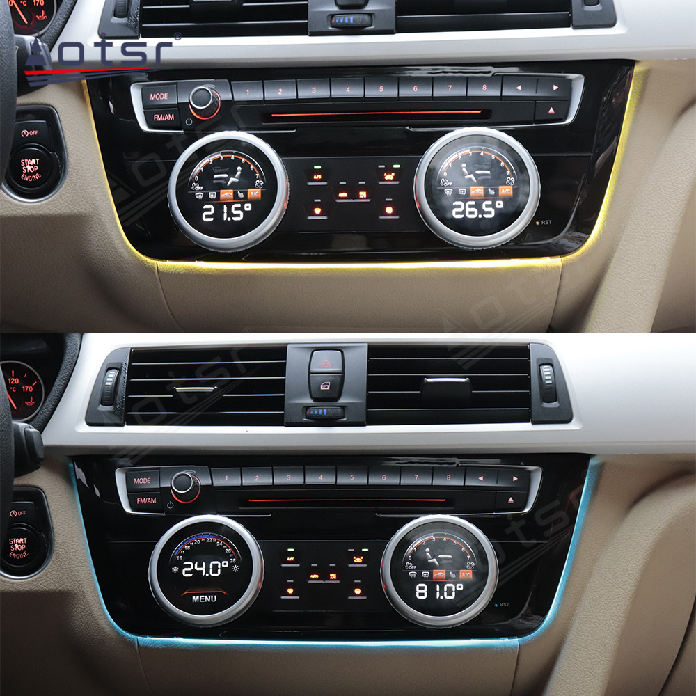 AC Panel Air Conditioner Climate Control For BMW 3 Series 2013-2019 Knob Setting Touch Board Screen Head Unit 32-color Ambient Light