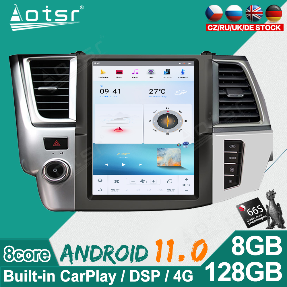Android 11 Tesla Screen Style For Toyota Highlander 2014-2018 Car Radio GPS Navigation Multimedia Player Stereo Head Unit-Aotsr official website