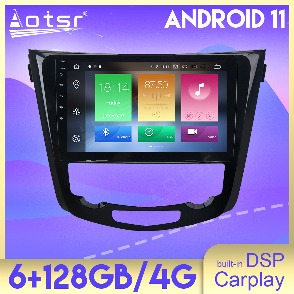 Android 11 Auto Stereo 6+128GB DSP Carplay GPS Navigation For Nissan QASHQAI X-trail 2014-2019 Multimedia Car Radio Player Head Unit