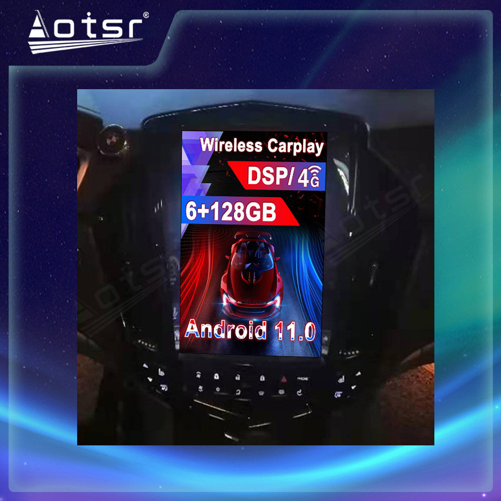 Android 11.0 multimedia player with GPS navigation stereo main unit DSP Carplay 6GB + 128GB suitable for Cadillac black SRX 12.1 inch 08-12-Aotsr official website