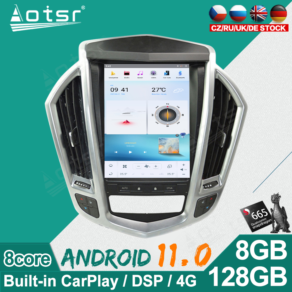 128GB Tesla Screen Android 11.0 For Cadillac SRX 2009 - 2012 Car Radio GPS Navigation Multimedia Player Head Unit-Aotsr official website