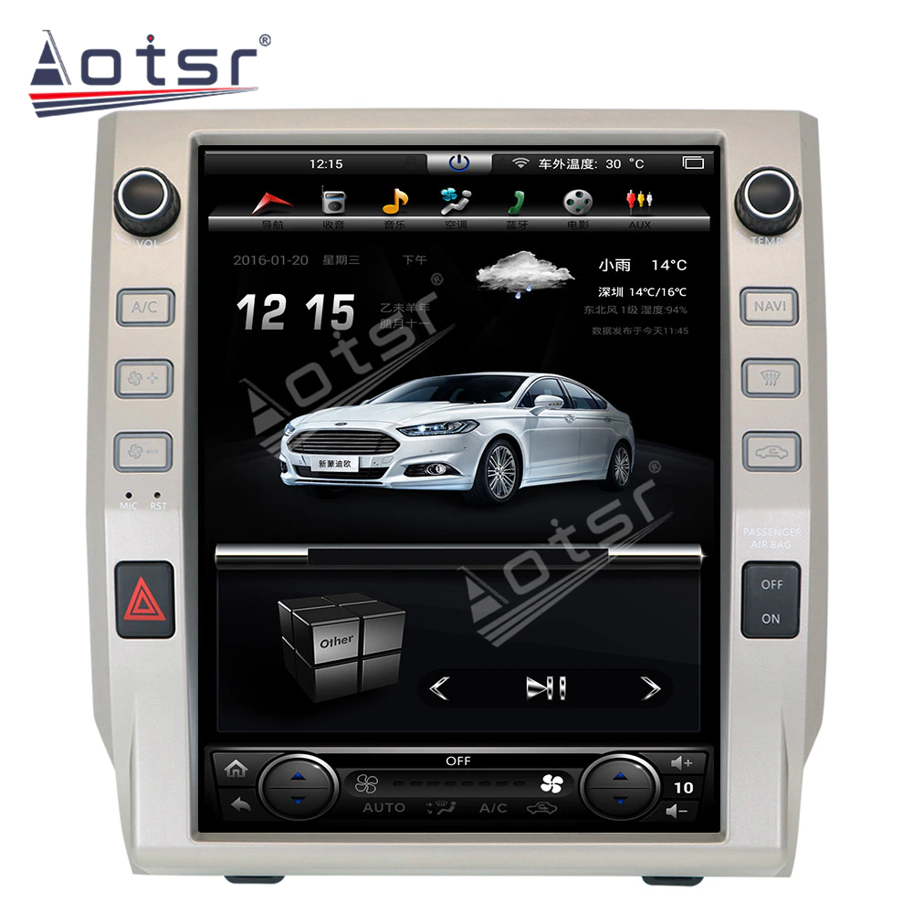 For Toyota Tundra Android Radio Car GPS Navigation 2014 2015 - 2020 Auto Stereo Tesla Screen Car Multimedia Player Head Unit HD-Aotsr official website