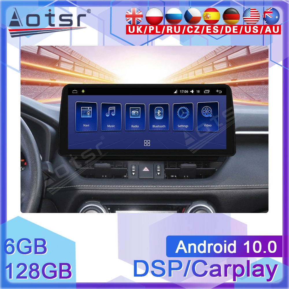 Bluetooth 5.0 Android Car Multimedia Player GPS Navi Radio Tape Recorder For Toyota RAV4 RAV 4 2019 2020 2021 Head Unit a Din Autoradio