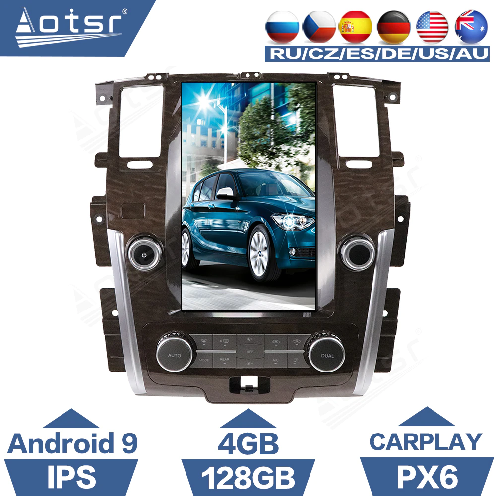 For Nissan Patrol Y62 2010 - 2020 Infiniti QX80 Tesla Vertical IPS Screen Android Car Auto Radio GPS Navigation Carplay Stereo-Aotsr official website