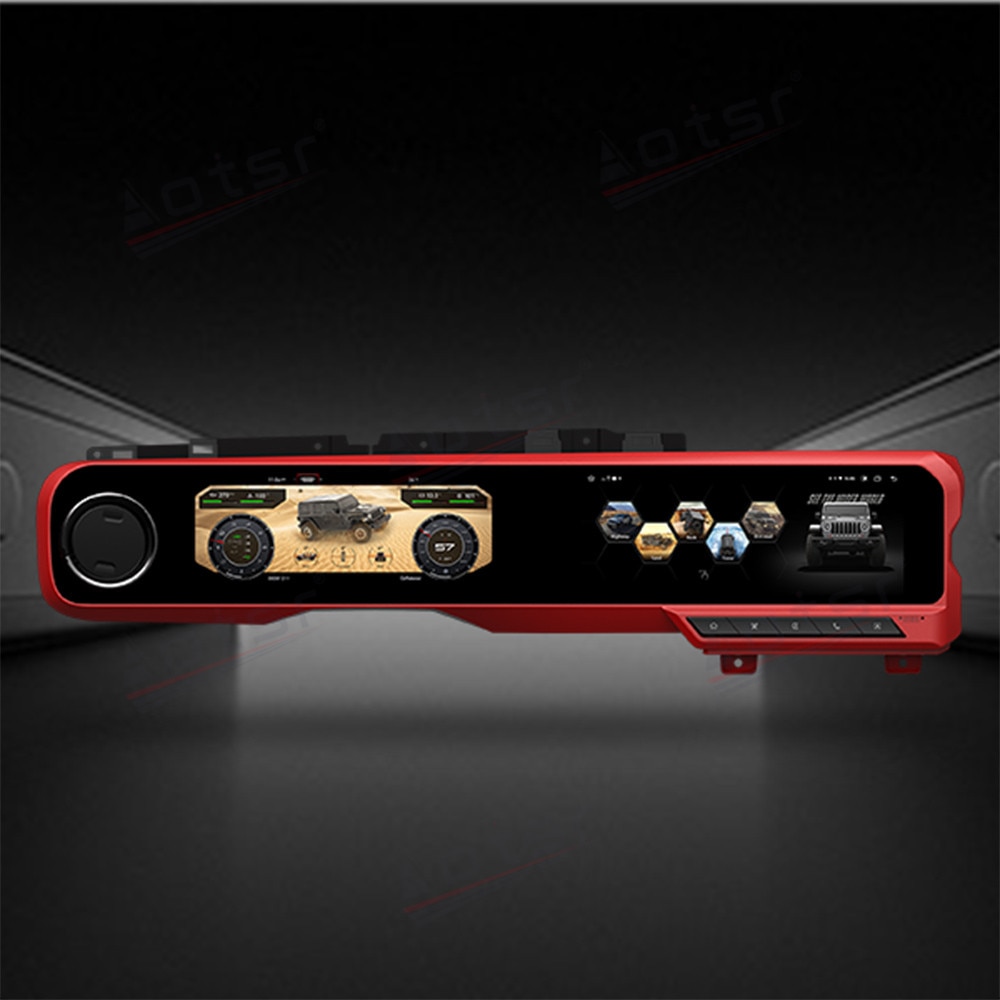 Strip screen Linux Car Radio For Jeep Wrangler JL 2018 - 2021 Multimedia Auto Video DVD Player Navigation Stereo GPS Head Unit-Aotsr official website