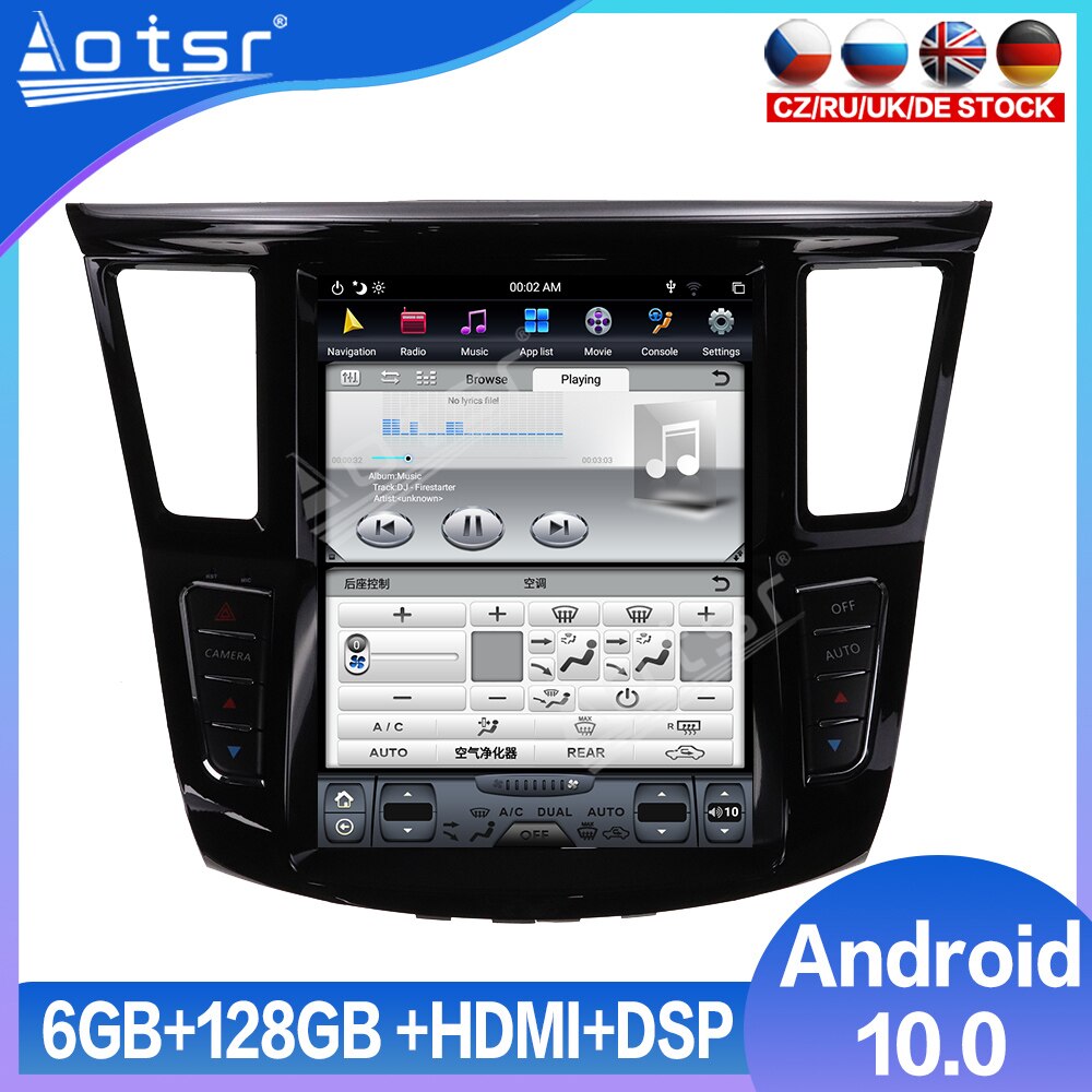 6G+128GB Tesla Big Screen For Infiniti QX60 Android Multimedia Player Auto Stereo Unit Car GPS Navigation Audio DVD Video Player-Aotsr official website