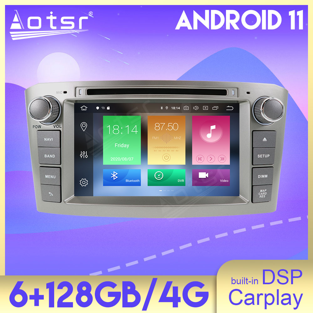 6+128GB Android Auto DSP Carplay For Toyota Avensis 2002 2003 2004 2005 2006 2007 2008 Multimedia Car Radio Player GPS Navigation Stereo Head Unit-Aotsr official website