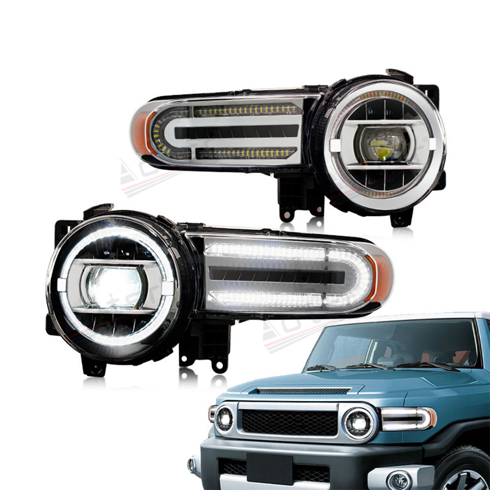 2PCs Car LED Light Headlight Assembly For Toyota FJ Cruiser 2007-2020