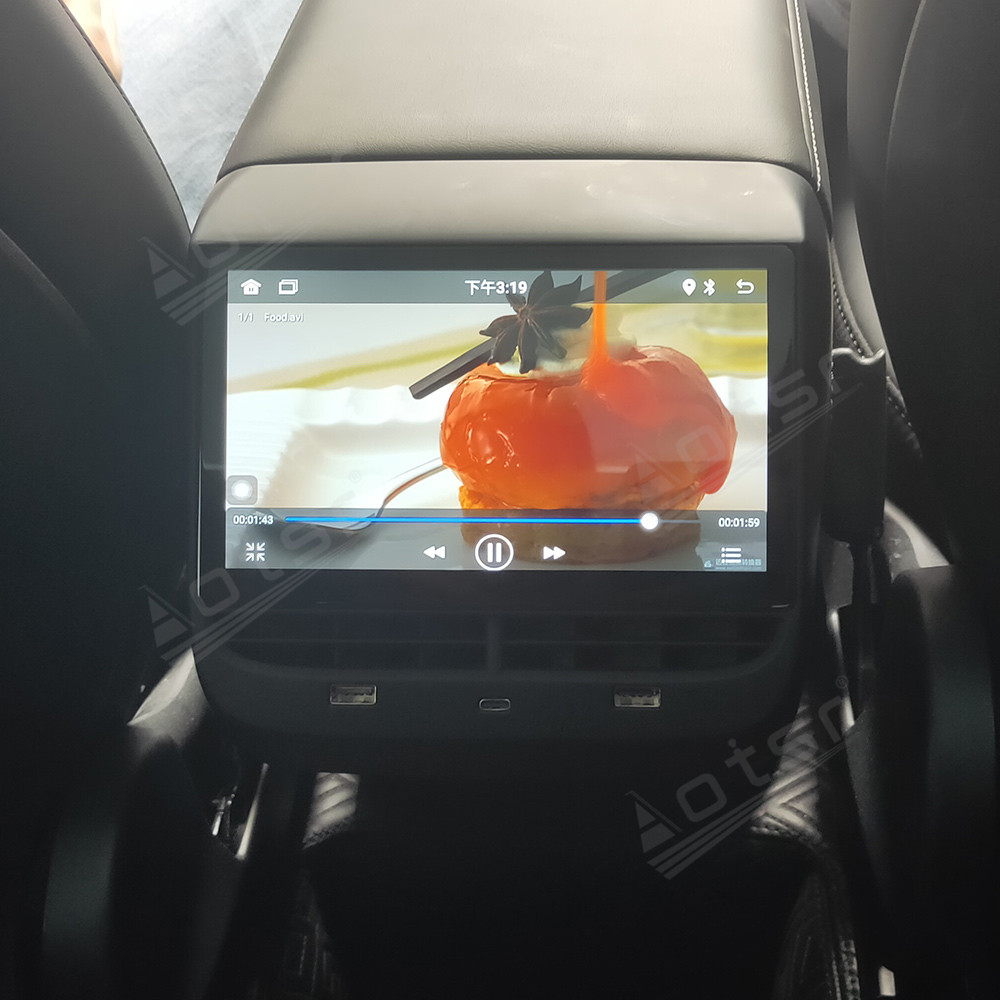 7 Inch Android Auto For Tesla Model 3/Y/X/S Stereo Rear Back Row Seat Entertainment System Display with Same Screen Function