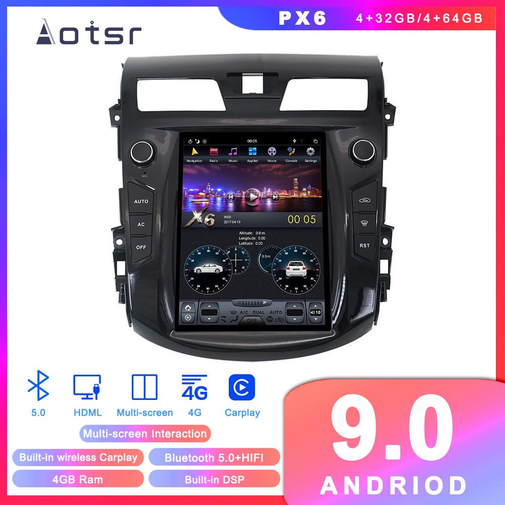 PX6 Android 9 Tesla style Car DVD Player GPS navigation for Nissan Teana 2013+ Car Auto Radio Stereo Multimedia Player Head Unit