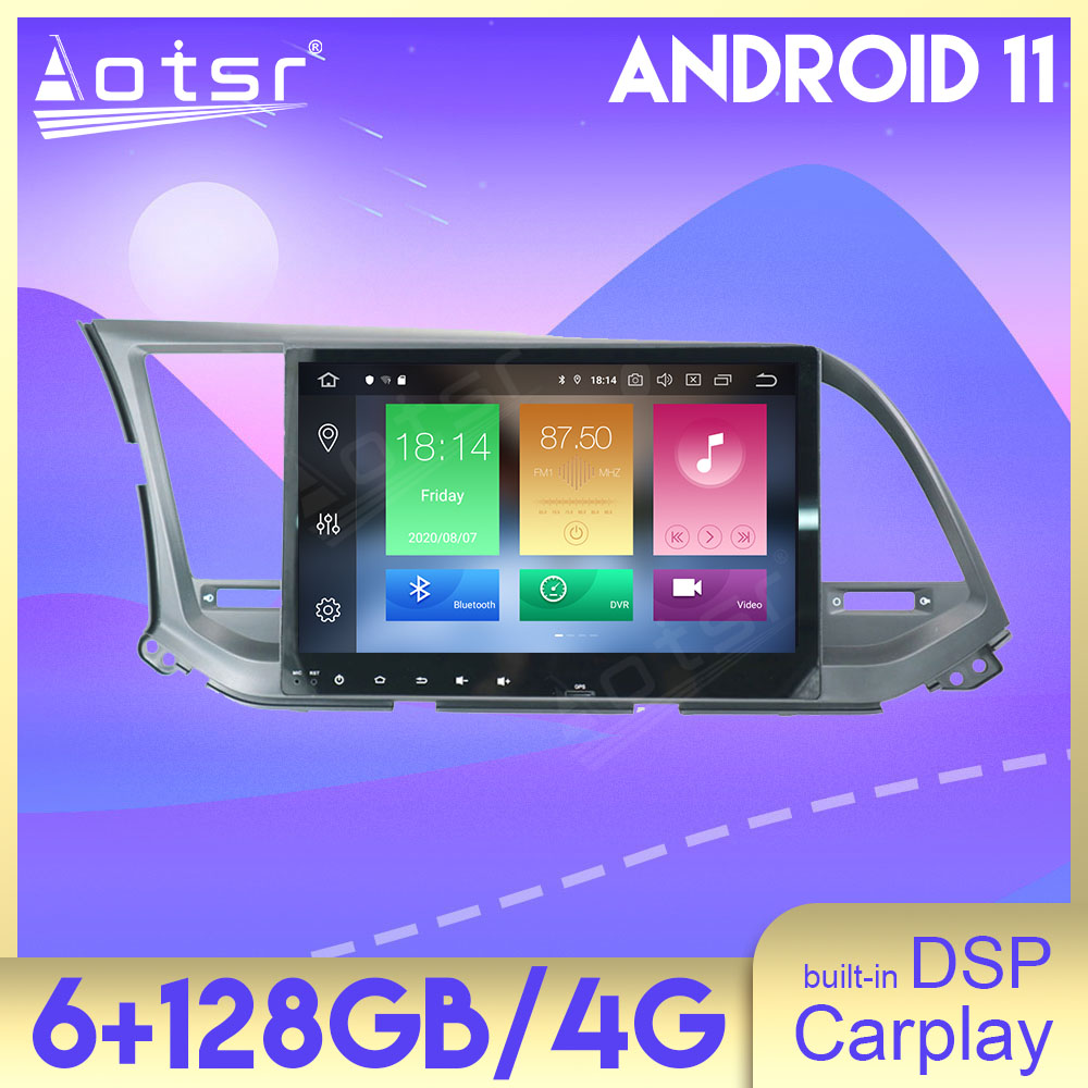 128GB Android 11 Auto Stereo For Hyundai Elantra 2016- 2018 Audio Car Radio DVD Multimedia Player GPS Navigation Head Unit-Aotsr official website