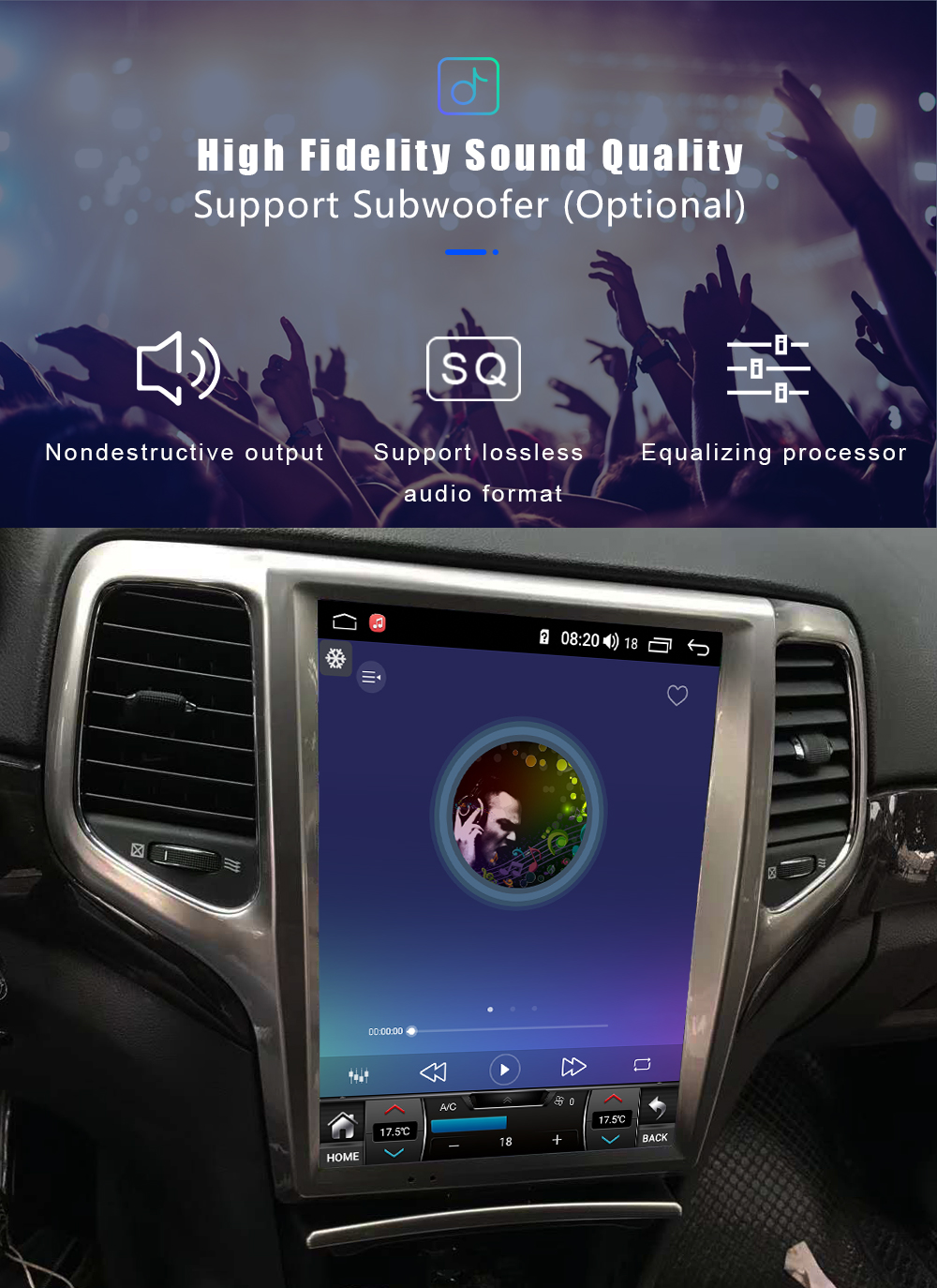 Android 11.0 multimedia player with GPS navigation stereo main unit DSP Carplay 6GB + 128GB suitable for Jeep 08-13 Grand Cherokee-Aotsr official website