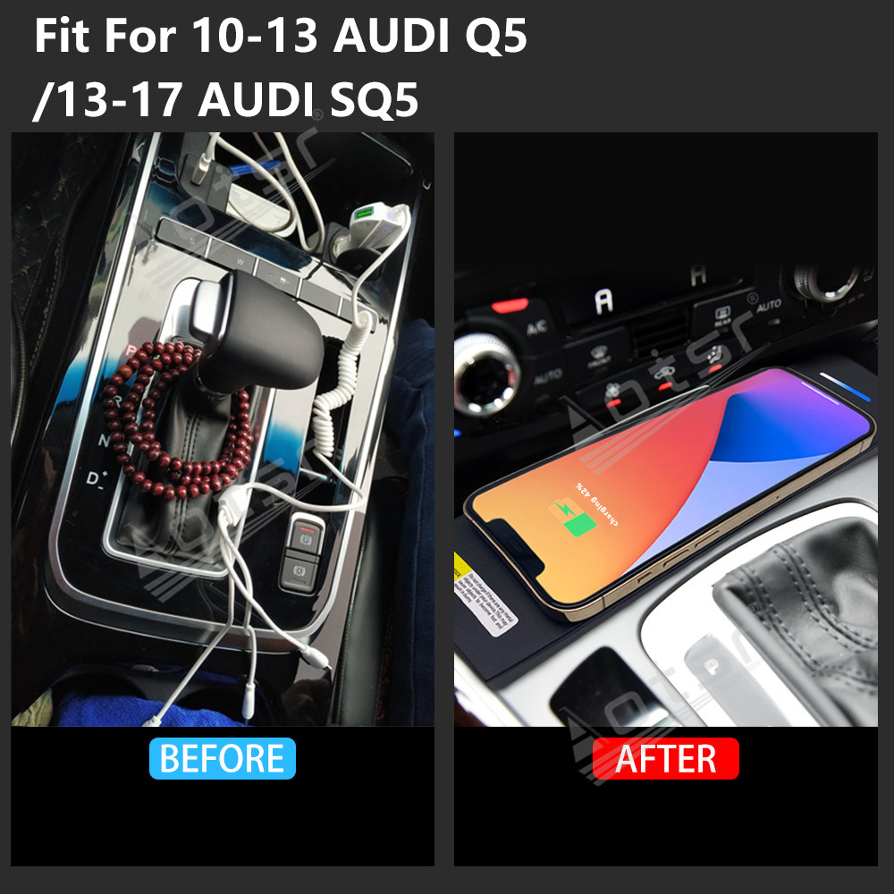 Wireless Car Charger For Audi Q3 2019-2021 Intelligent Infrared Fast Phone Holder Temperature Control Hidden Design