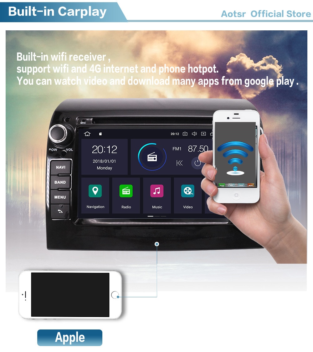 Multimedia For Fiat Ducato Android Radio 2006 2007 2008 - 2019 Screen GPS Navigation Auto Stereo Head Unit Cassette Recorder HD-Aotsr official website