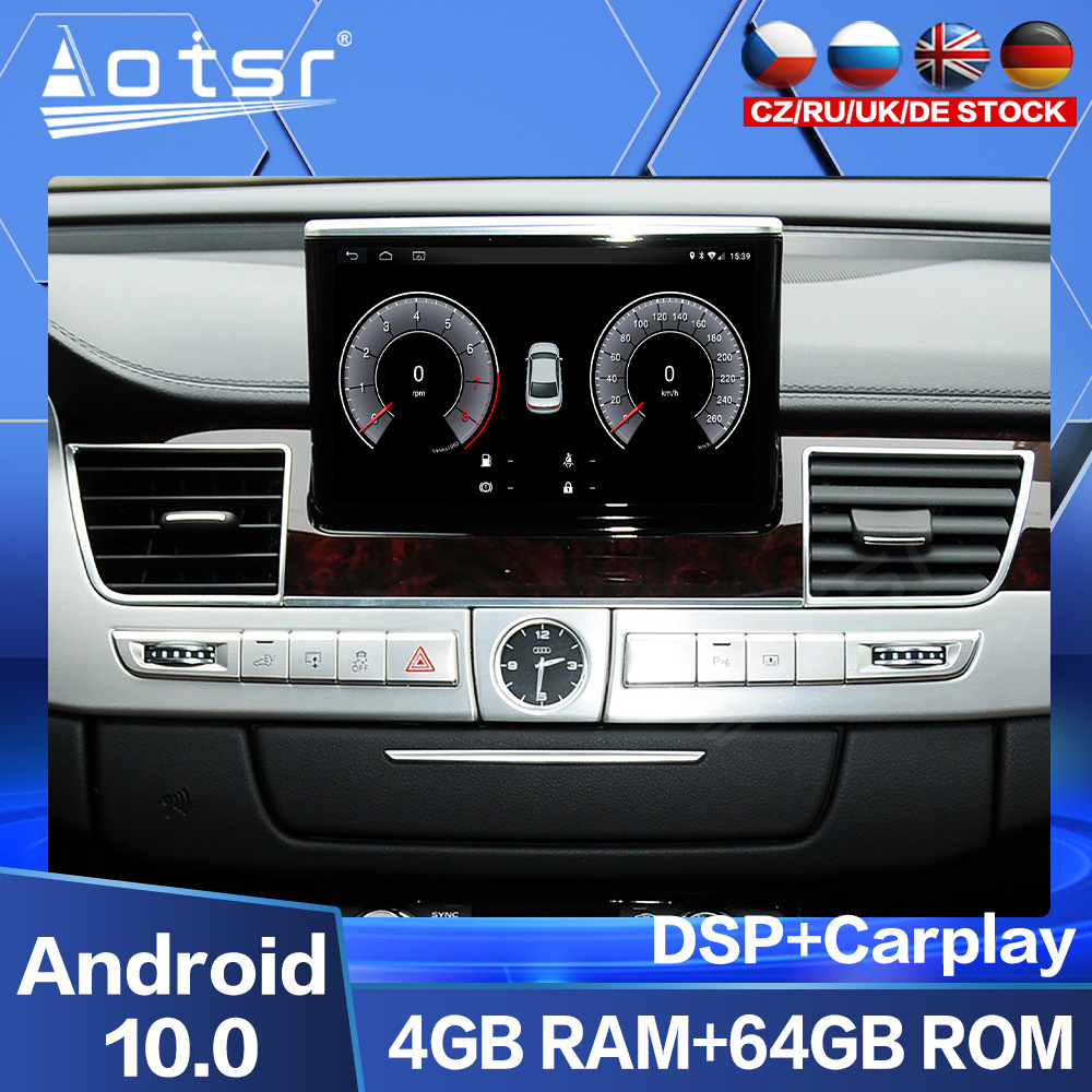 Android 10.0 multimedia player with GPS navigation stereo main unit DSP  suitable for Audi A8 04-11 7 inch