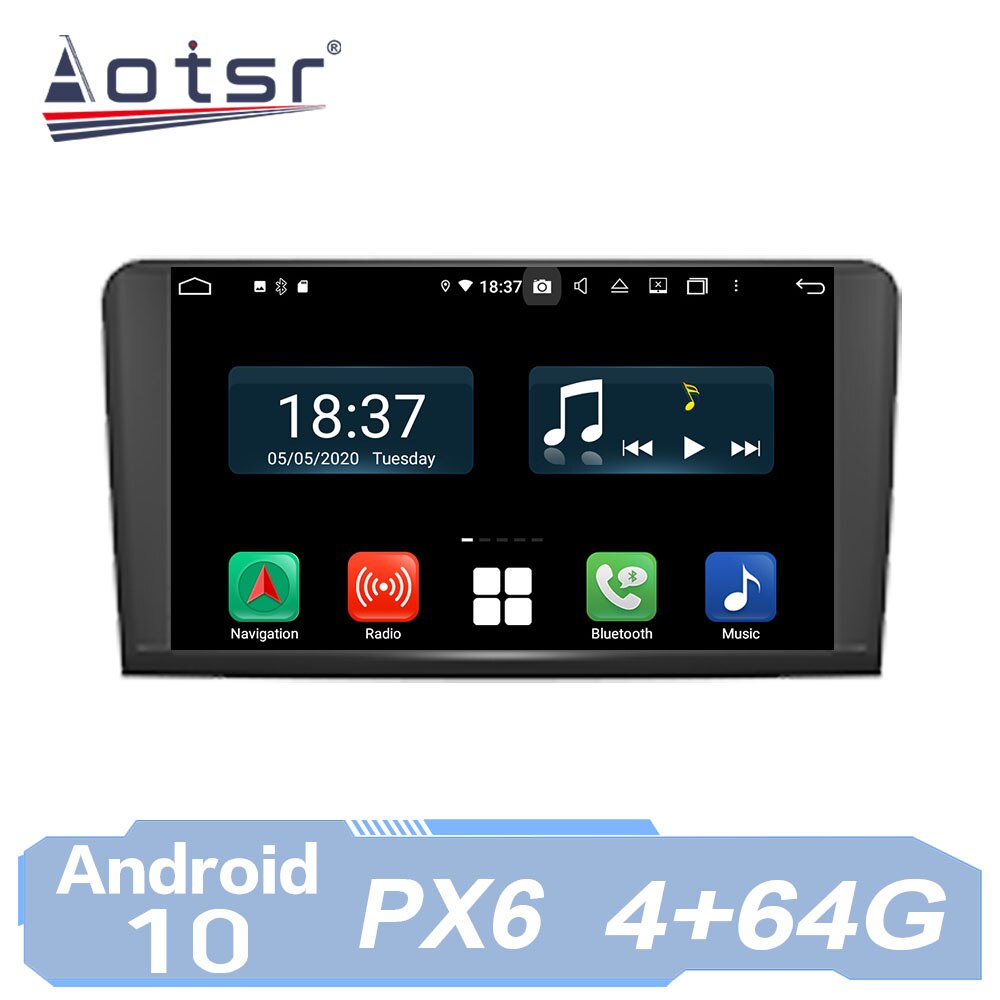 AOTSR Car Radio Auto Android 10 For Mercedes Benz ML CLASS ML300 ML350 ML450 ML500 W164 2005 - 2012 GPS Navi Multimedia Player-Aotsr official website