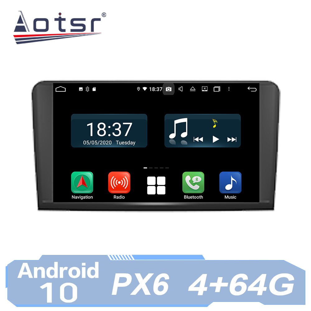 AOTSR Car Radio Auto Android 10 For Mercedes Benz ML CLASS ML300 ML350 ML450 ML500 W164 2005 - 2012 GPS Navi Multimedia Player