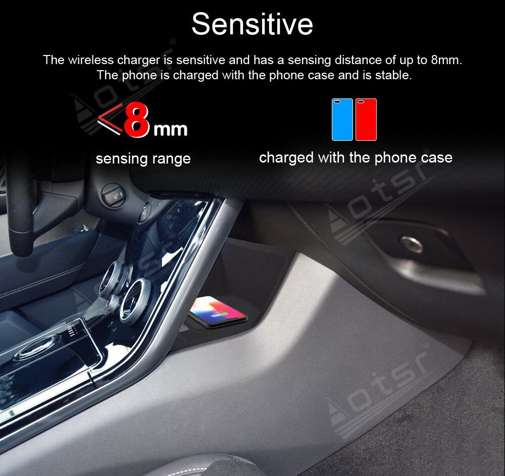 QI Car Wireless Charger For Land Rover 2017-2019 Intelligent Infrared Fast Charging Phone Holder for iPhone Samsung Huawei-Aotsr official website