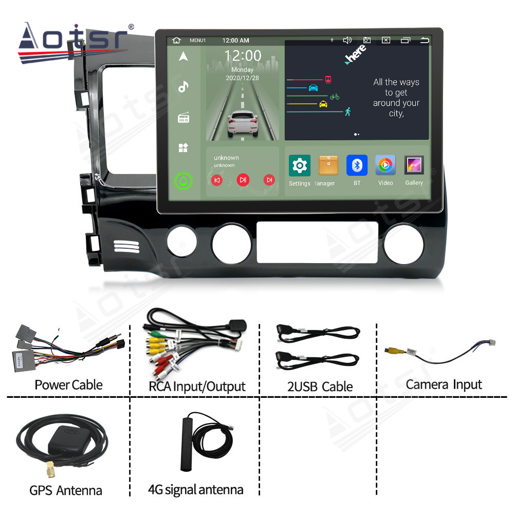 13.3 Inch Android 11 Auto For Honda Civic 2006-2011 Car Multimedia Player GPS Navigation Auto Radio Stereo Head Unit 