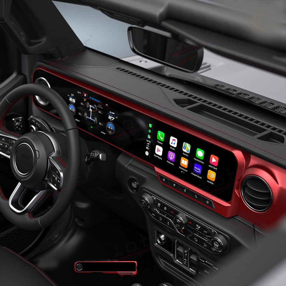 Strip screen Linux Car Radio For Jeep Wrangler JL 2018 - 2021 Multimedia Auto Video DVD Player Navigation Stereo GPS Head Unit-Aotsr official website