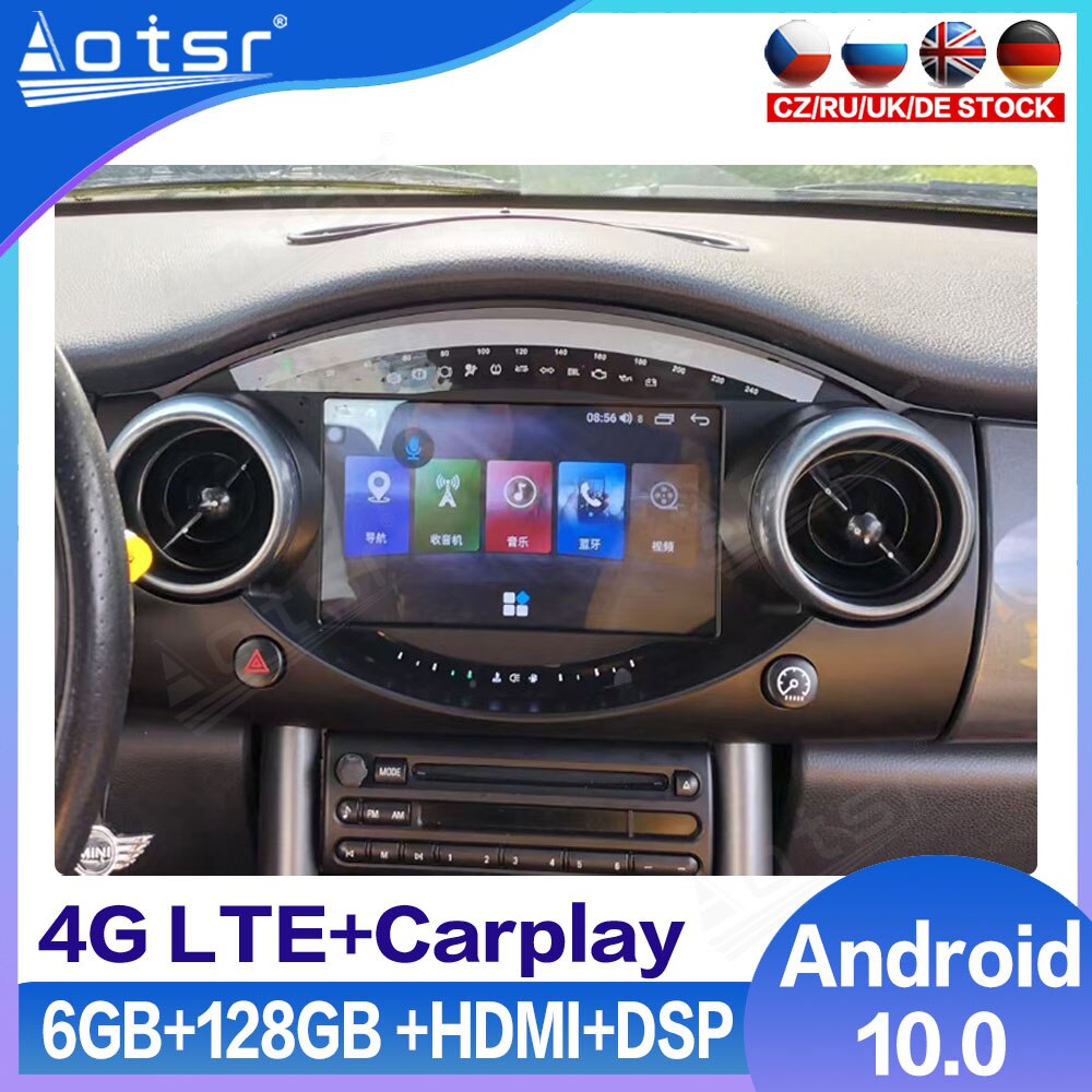 For BMW Mini Car Radio Cooper R50 R56 R60 Android Multimedia Player 2004 2005 2006 GPS Navigation Screen Unit Stereo Carplay HD