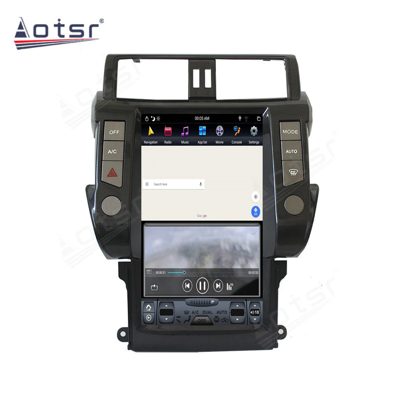 128GB For Toyota Land Cruiser Prado 150 2014 - 2017 Tesla Big Screen Android Car Radio Multimedia DVD Player GPS Navigation Unit-Aotsr official website