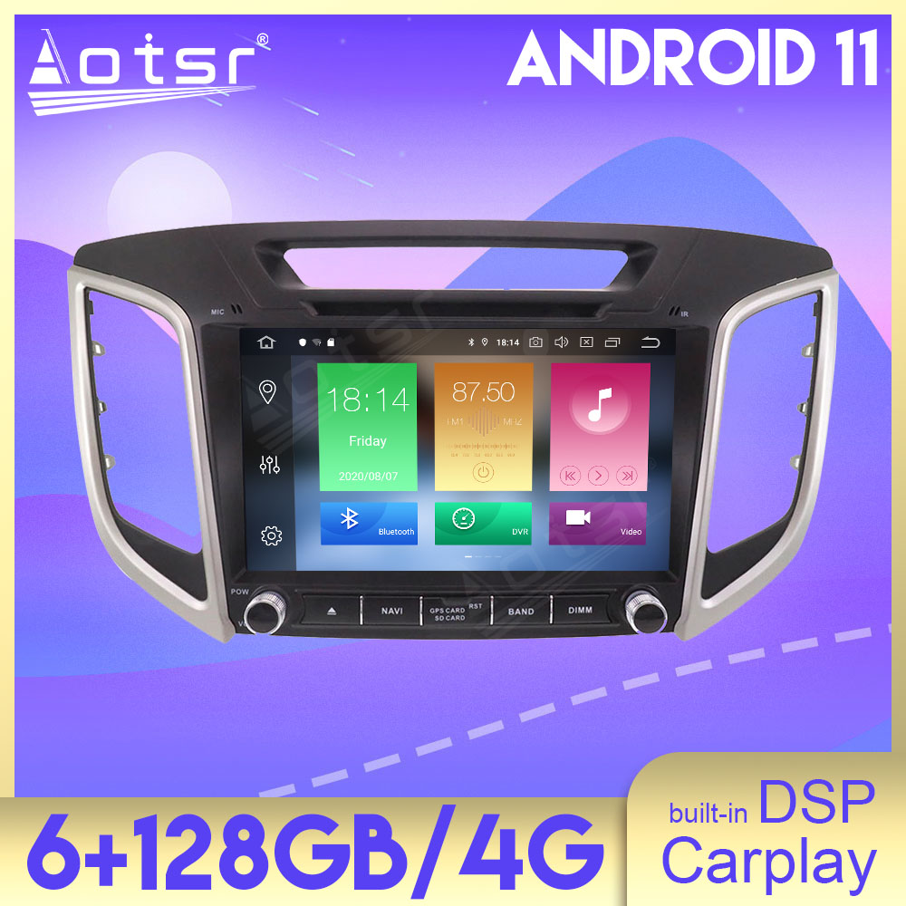 128G For Hyundai CRETA IX25 2014 2015 2016 - 2019 Car Stereo Multimedia Player Android GPS Navi Audio Radio Carplay Head Unit-Aotsr official website