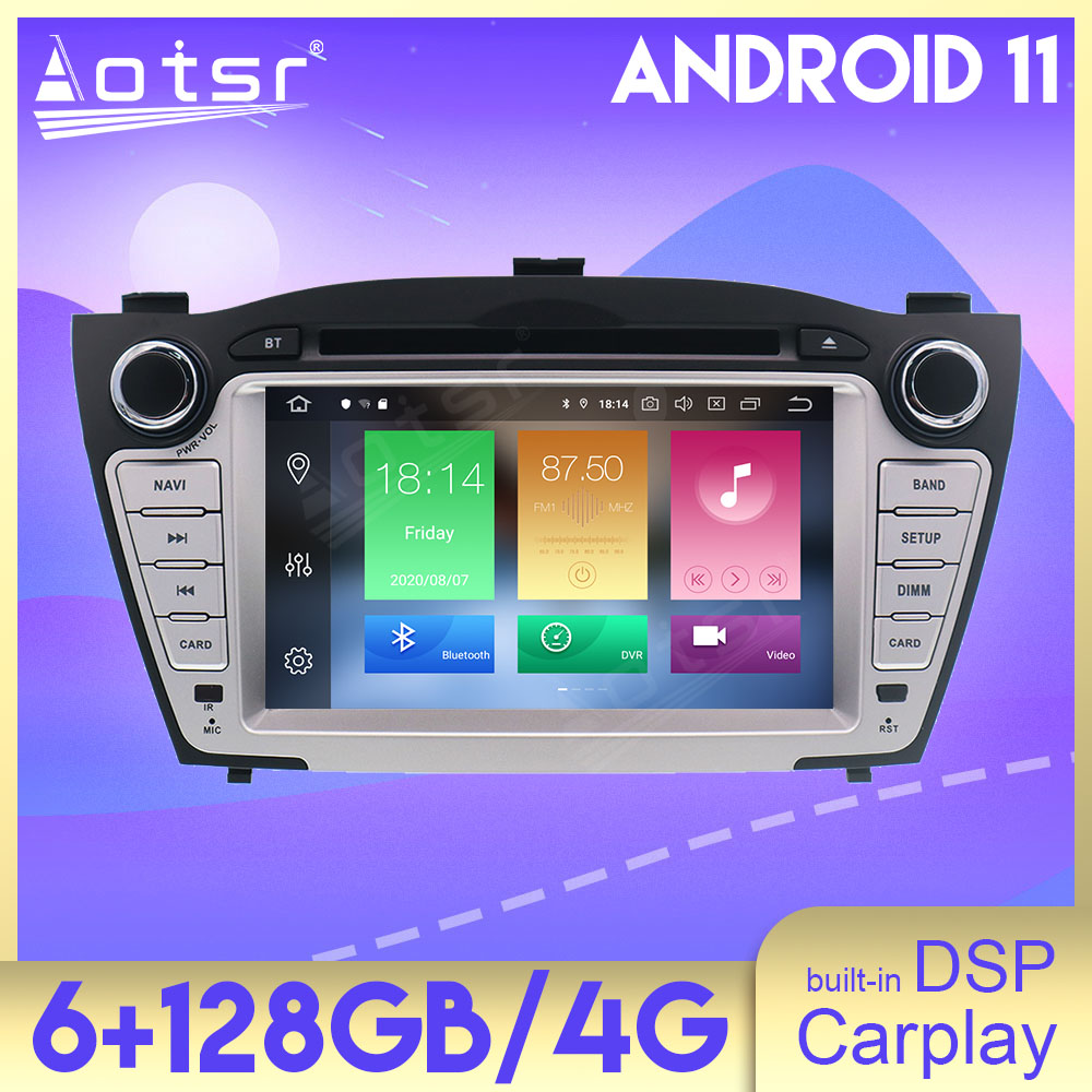 6+128GB Android 11 Auto Stereo For Hyundai IX35 2009 - 2013 Audio Car Radio DVD Multimedia Player GPS Navigation Head Unit