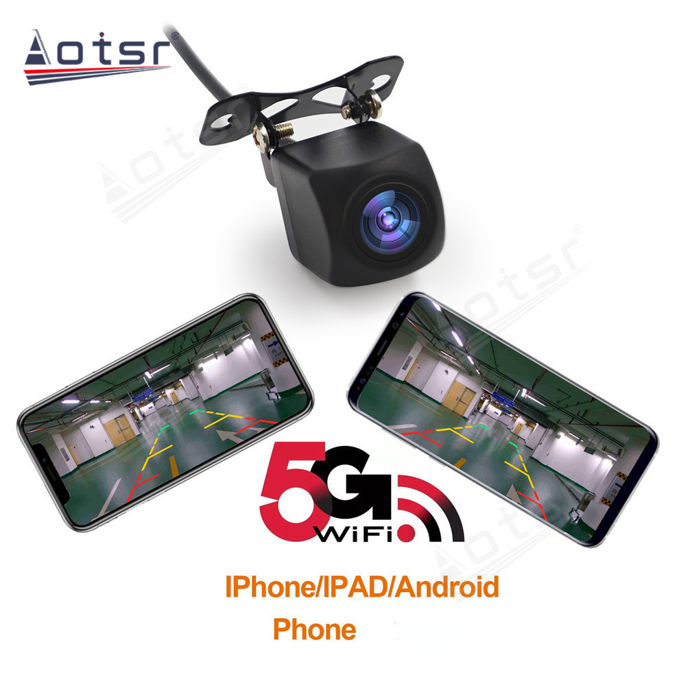 Car Reversing Camera HD Screen Rear View Camera Wireless Waterproof Wifi Support Android IOS and IPad