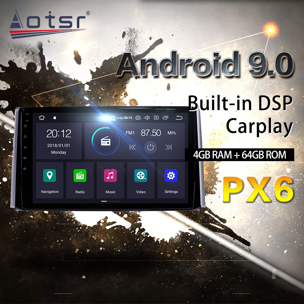 For Toyota RAV4 2019 Car Multimedia Radio Player Stereo Android 9 DSP 9 inch IPS Screen Build in DSP Audio Navi WiFi head unit
