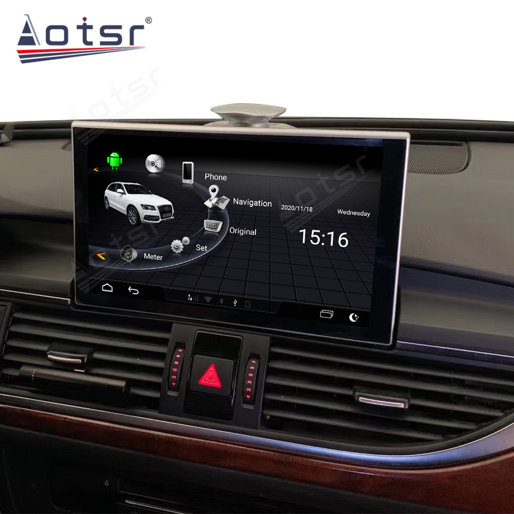 Android 10.0 multimedia player with GPS navigation stereo main unit DSP  8GB + 128GB suitable for Audi A6 12-18 