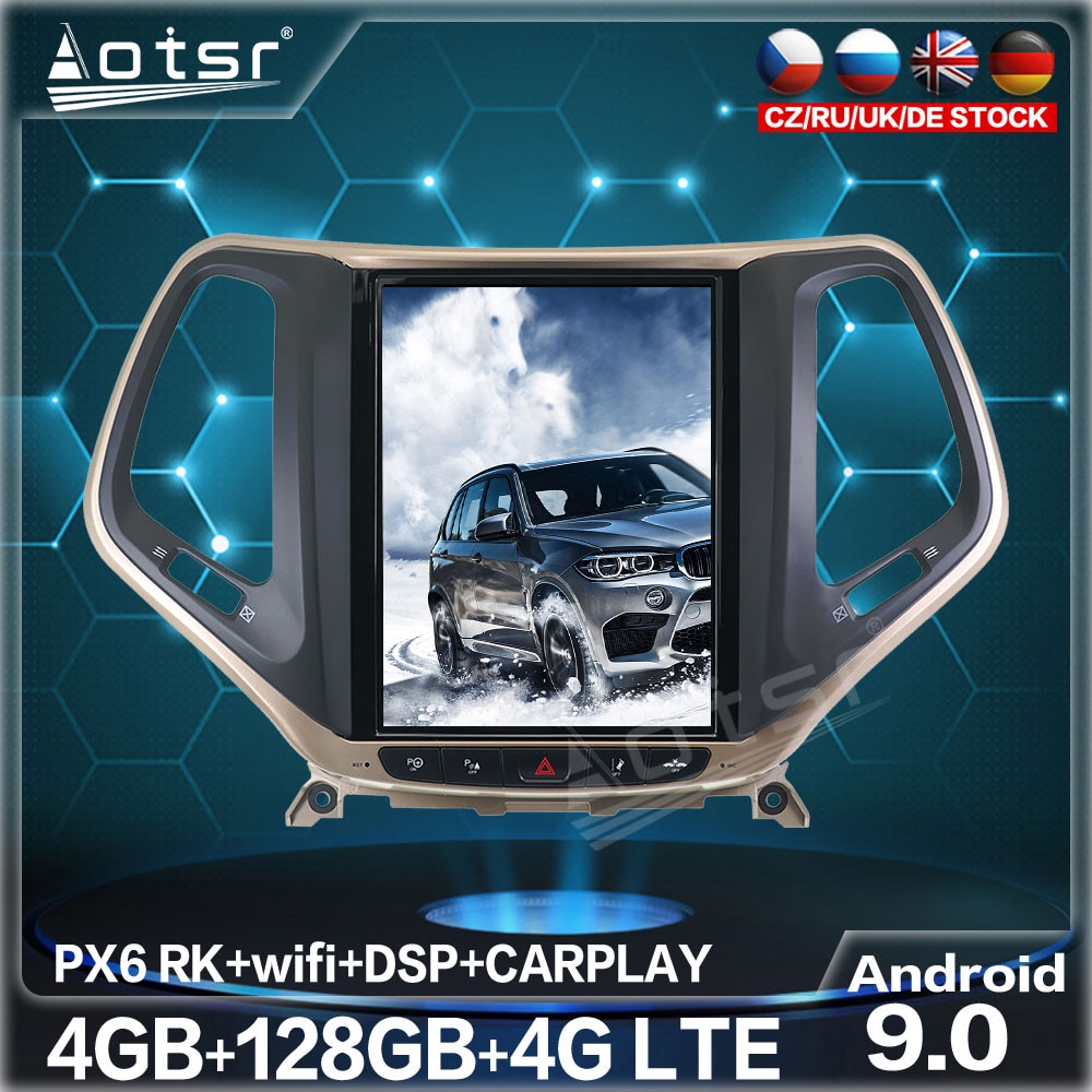 128GB Tesla Screen Car GPS NavigationFor  JEEP Cherokee 2014-2019 Android 9.0 Car Radio Multimedia Video PlayerAutoradio Stereo-Aotsr official website