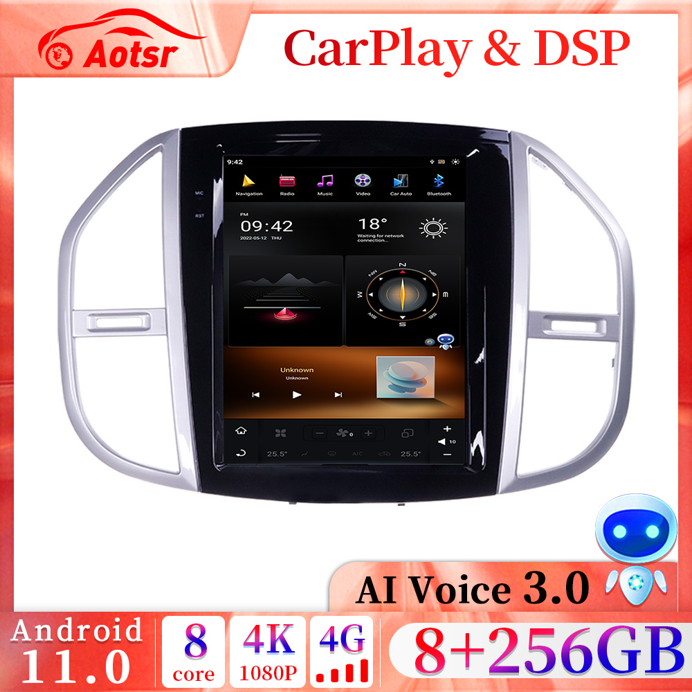 Tesla Screen Android 12 Car Radio For Mercedes-Benz Vito 2016 - 2019 Car Player GPS Navigation Multimedia Video Stereo Audio Head Unit-Aotsr official website
