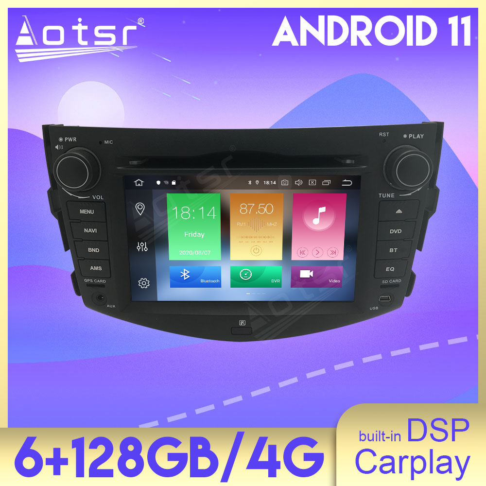 6+128GB Android 11 Auto Stereo DSP Carplay For Toyota RAV4 2006 2007 2008 2009 2010 2011 2012 Multimedia Car Radio Player GPS Navigation Head Unit