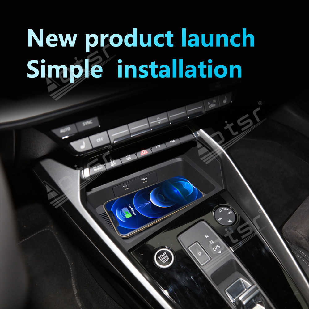 Wireless Car Charger For Audi A3 2021+ Intelligent Infrared Fast Phone Holder Temperature Control Hidden Design