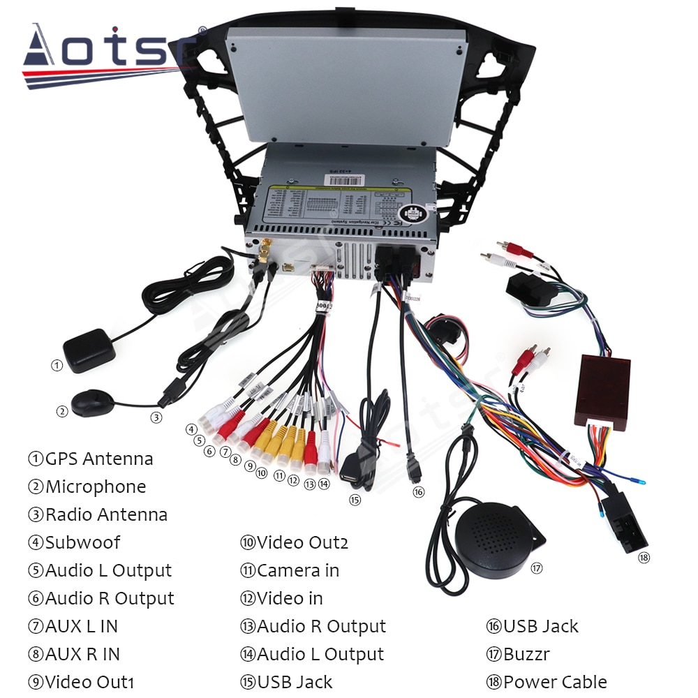 64G For Ford Focus 3 Mk 3 2012 - 2017 Car Stereo Multimedia Player Android GPS Navigation Auto Audio Radio Carplay PX6 Head Unit-Aotsr official website